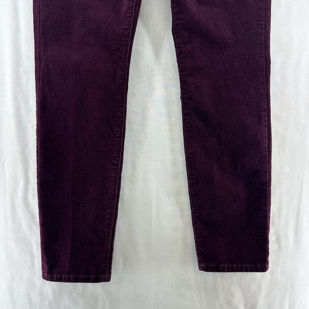 Banana Republic Jeans Womens 26/2P Skinny Fit Corduroy Low Rise Ankle Burgundy - Picture 4 of 10